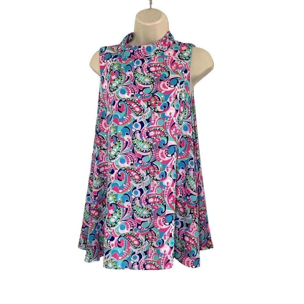 Altar'd State Pucci Paisley Sleeveless‎ Mock Neckline Tunic Sz/S